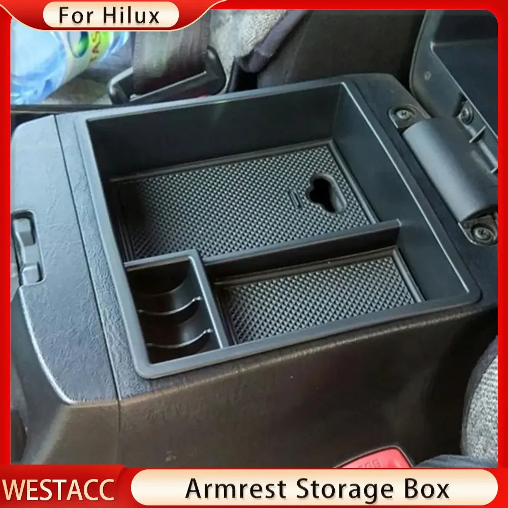 Car Armrest Storage Box Tray for Toyota Fortuner Hilux Innova 2004 - 2015 Center Console Organizer Stuff Holder Case Accessories