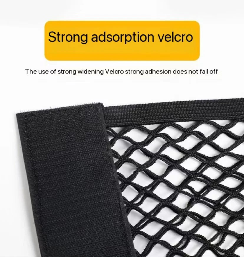 Car Back Rear Mesh Trunk Seat Elastic String Net Magic Sticker Universal Storage Bag Pocket Cage Auto Organizer Seat Back Bag