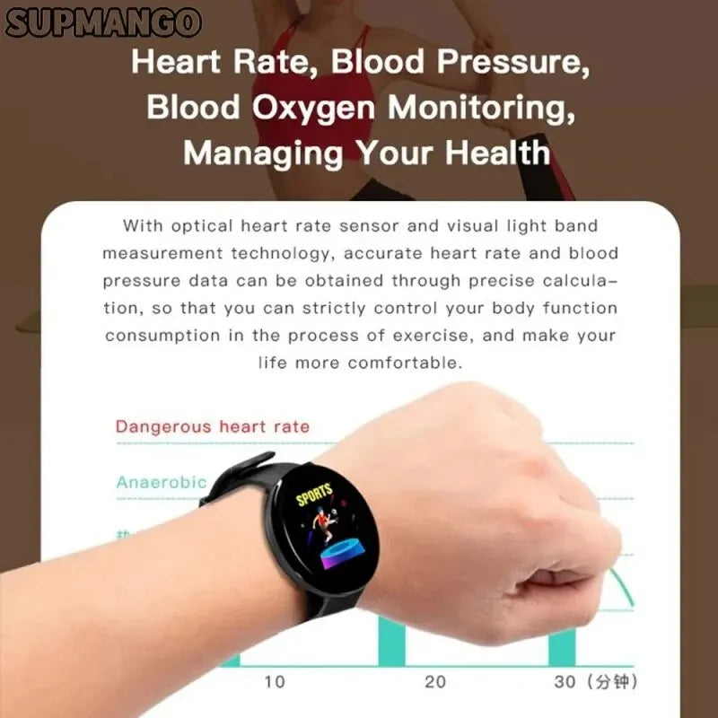 True Pedometer Chip Intelligent Wristband Screen Heart Rate Blood Pressure Sleep Monitor Walking Exercise Smartwatch