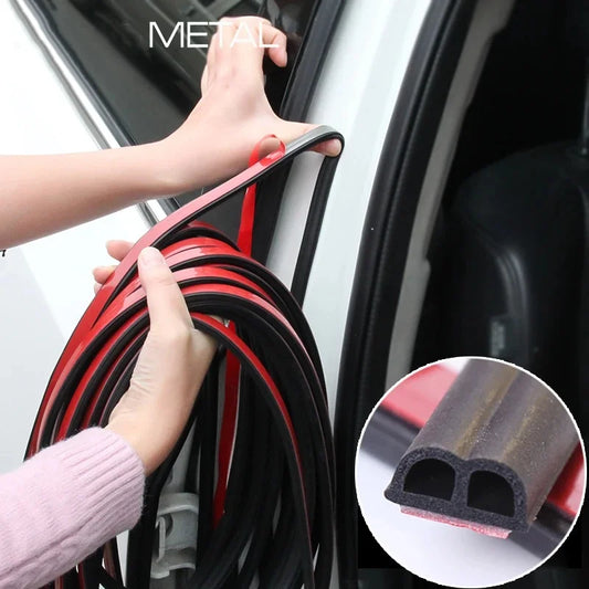 1pc 16.4 FT Long Universal Self Adhesive Auto Rubber Weather Draft Seal Strip, Weatherstrip For Car Window And Door