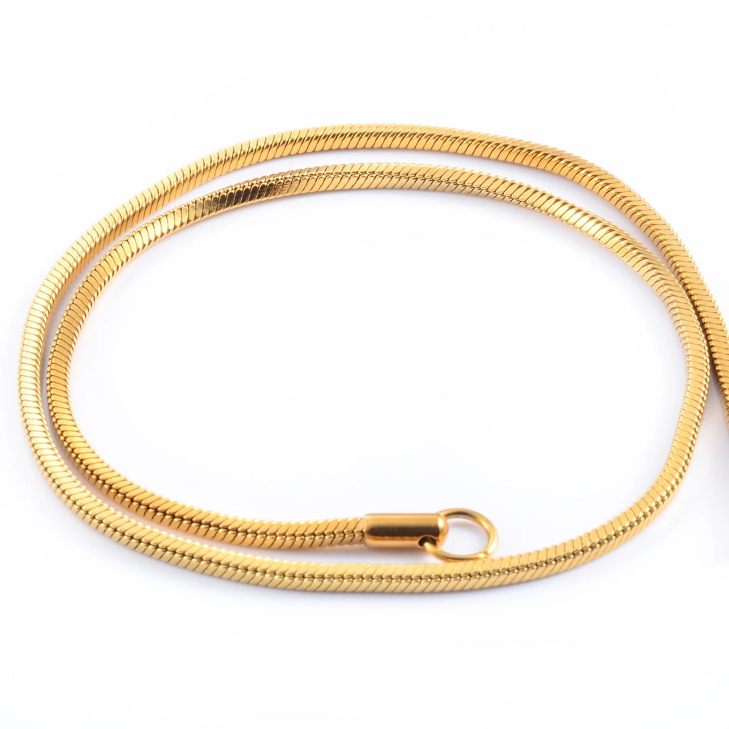 Witd 0.9/1.2/1.5/2/2.4mm Stainless Steel Square Snake Chain Necklace Gold Color For Men Women's Fashion Jewelry