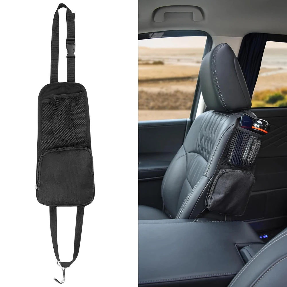 Phones Drink Sunglasses Stuff Holder Car Seat Storage Hanging Bag with Mesh Pocket Two Pockets Drink Holder for Cars SUVs Trucks