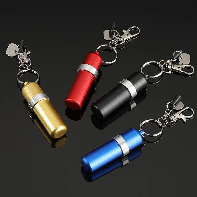 Portable Metal Fuel Canister with Key Chain, Suitable for Kerosene Oil or Other Fluids. Ideal for Travel and Smoking Accessories