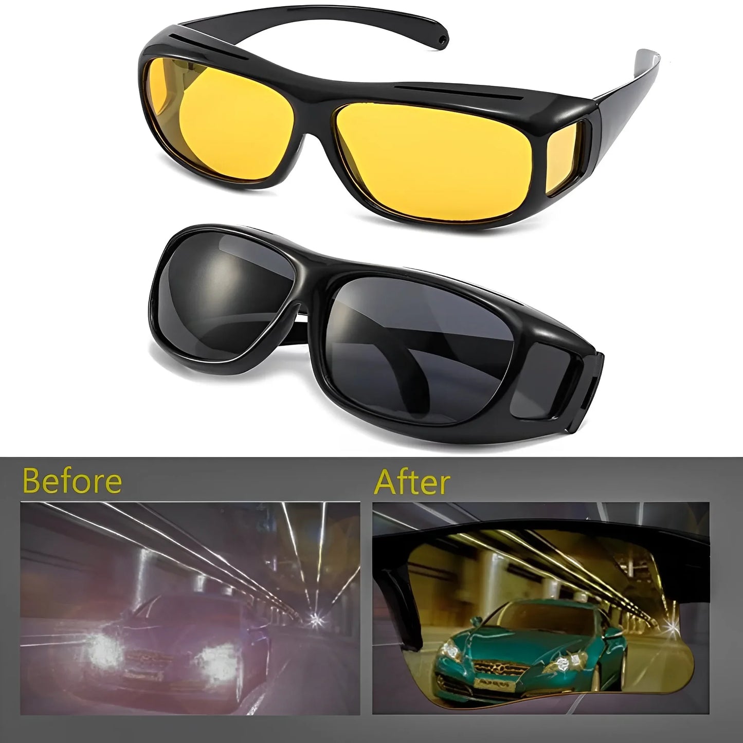 Car Night Vision Goggles Sunglasses Driver Universal Goggles Anti-glare Protective Gear Safety Driving Motocross Cycling Goggles