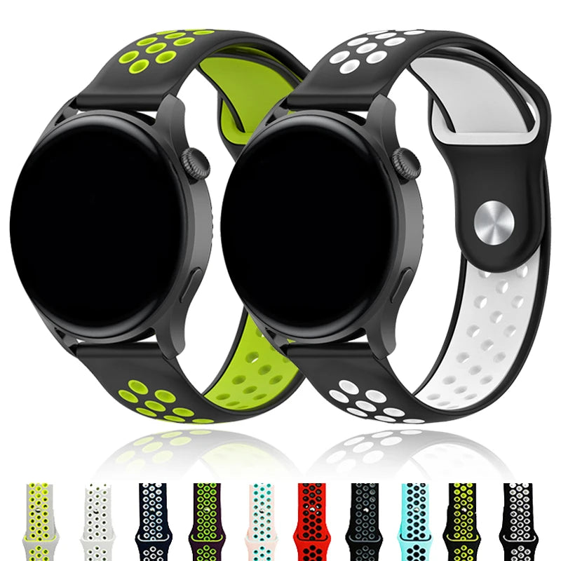 22mm 20mm Strap For Samsung Galaxy Watch 6/4/Classic/5/5 Pro/Active2/Gear S3 Silicone Watch Bracelet Amazfit GTS 4/3/3 Pro Band