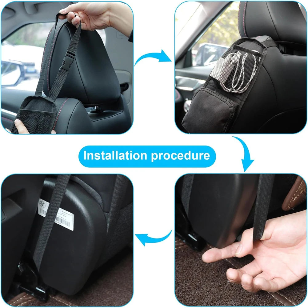 Phones Drink Sunglasses Stuff Holder Car Seat Storage Hanging Bag with Mesh Pocket Two Pockets Drink Holder for Cars SUVs Trucks