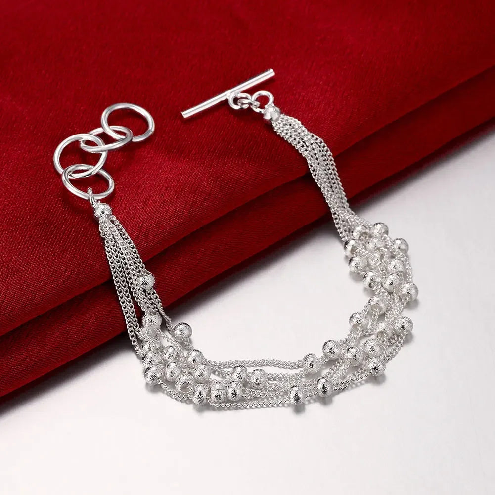 New High quality 925 Sterling Silver 4MM Women Men chain Male Twisted Rope Bracelets Fashion Silver Jewelry