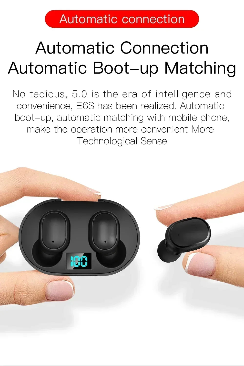 E6S TWS Bluetooth Earphones Wireless Bluetooth Headset Noise Cancelling Headsets With Microphone Headphones For Xiaomi Redmi