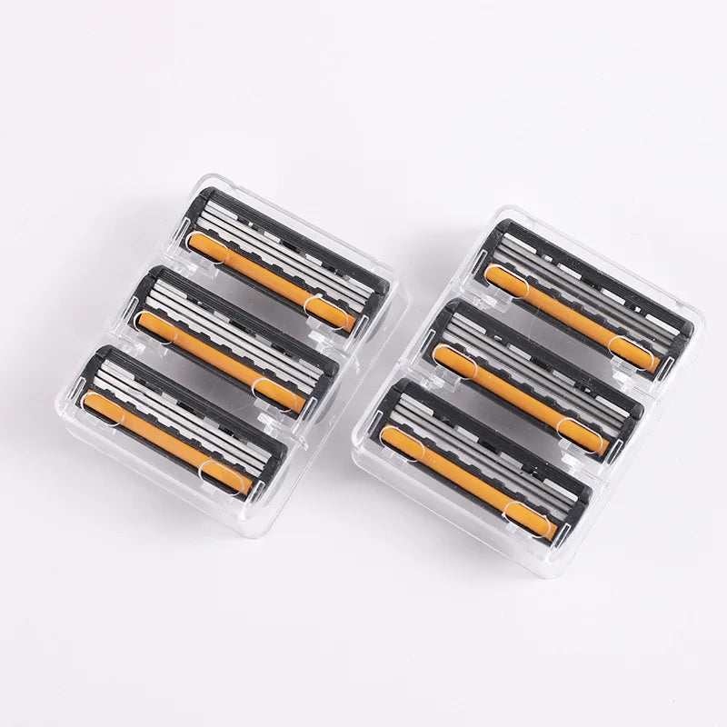 32pcs Hair Trimmer Three-layer Blade Manual Shaver Razor Blade Manual 3-layer Shaving Razor Male Scraper Head Shaver