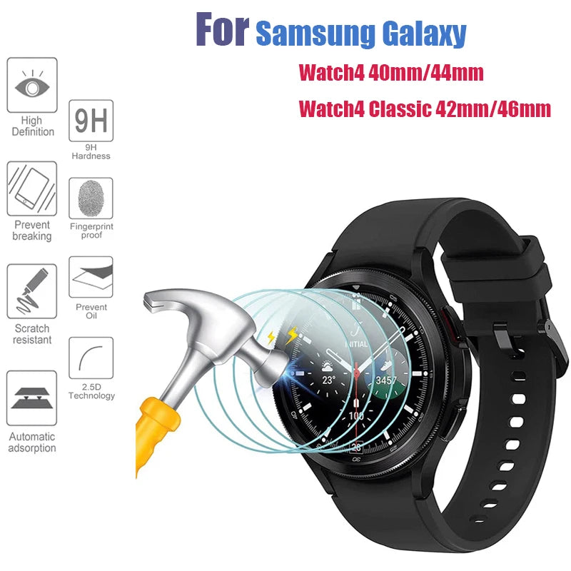 1-4pcs 9H Tempered Glass Screen Protectors for Samsung Galaxy Watch 4 40/44mm Classic 42/46mm Watch 4 Glass Protecor Anti scrach