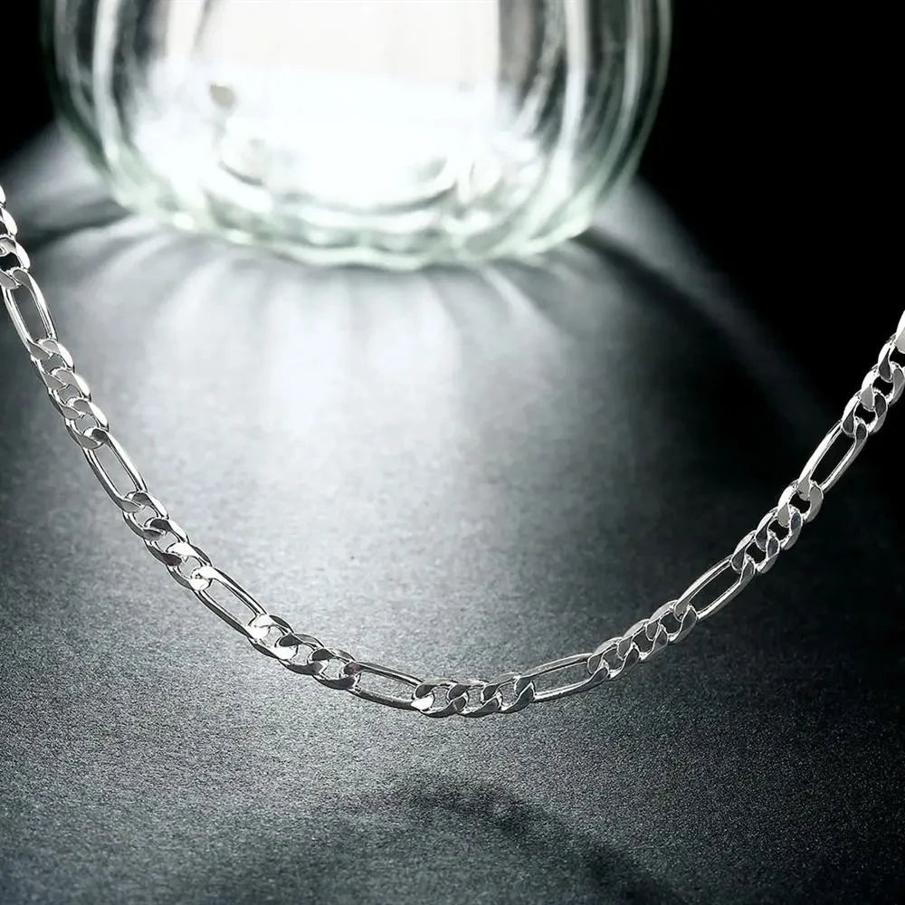 40-75cm 925 sterling Silver 16-30 Inches fine 4MM chain Necklaces for women fashion party wedding Jewelry Christmas gifts