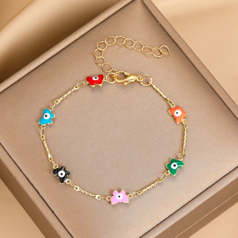 Fashion Sweet Flower Daisy Bracelet for Women Girl Y2K Accessories Handmade Colorful Beads Bracelet Boho Summer Pulseras Jewelry