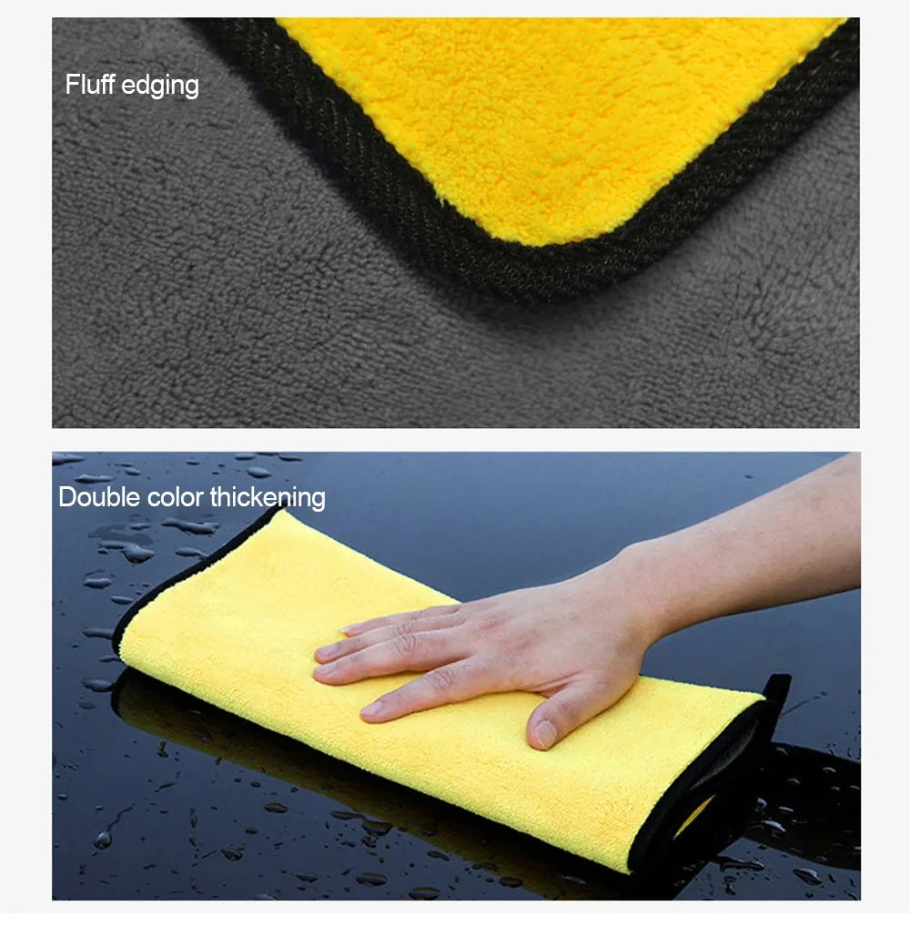 10/5/3/1pcs Thicken Microfiber Car Cleaning Towels Soft Quick Drying Windows Mirrors Wiping Rags Home Double Layer Clean Cloths