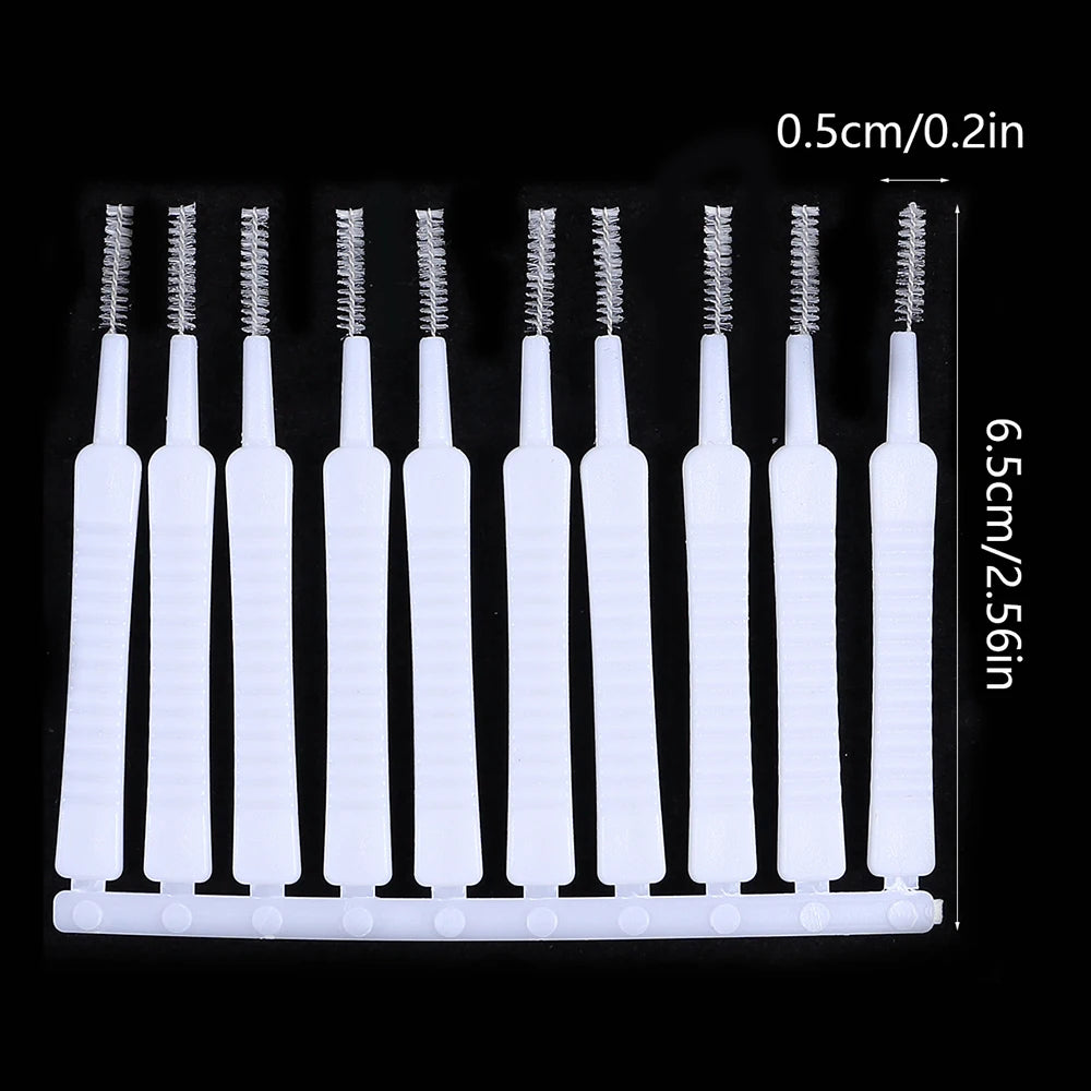 10/60Pcs Mini Shower Head Cleaning Brush Head Anti-clogging Mobile Phone Hole Pore Gap Keyboard Nylon Cleaning Brush