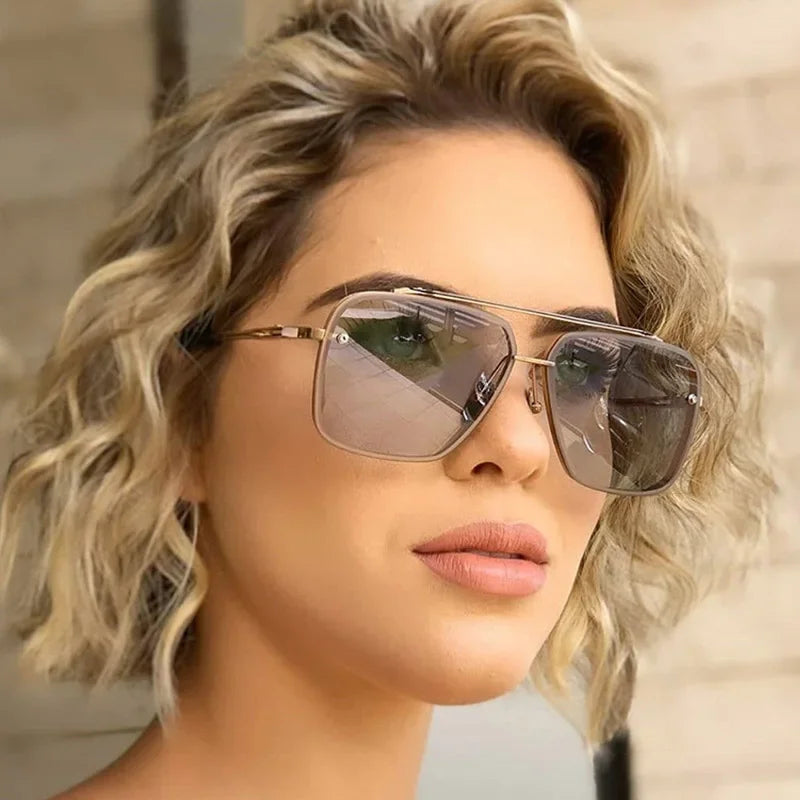 New Fashion Classic Square Sunglasses Cool Men Vintage Brand Design Metal Sun Glasses Women Shades UV400 Oculos De Sol