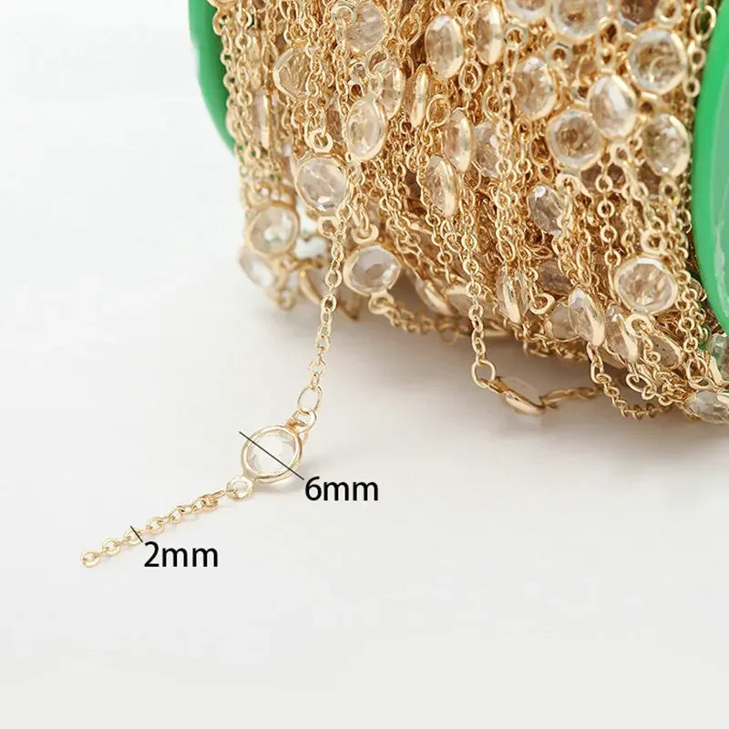 14K Gold Color Plated Brass Round Star Link Chains Necklace Chains High Quality Jewelry Accessories