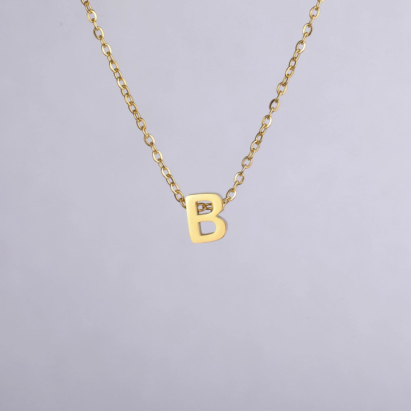 Unift Family Initial Name Necklaces Letter Alphabet M Pendant Stainless Steel Women Neck Chain Choker Trendy Minimalist Jewelry