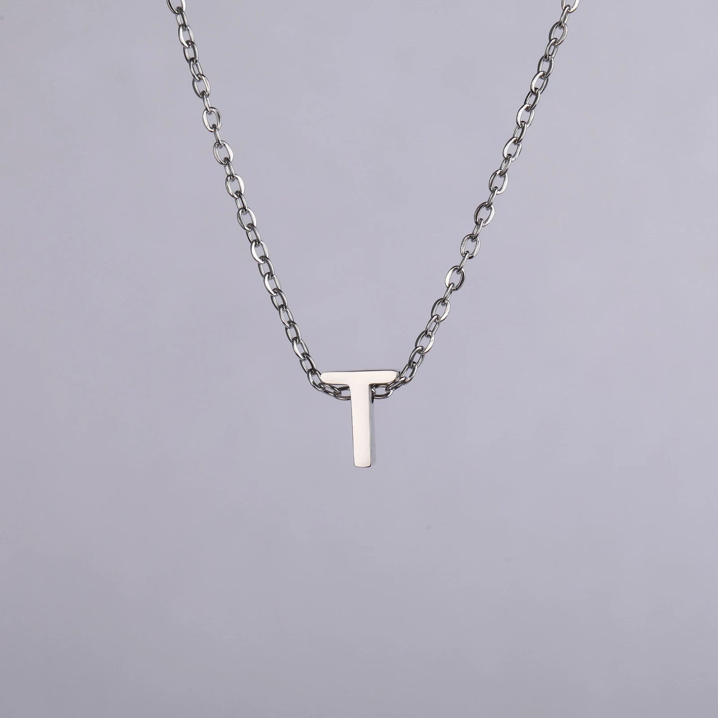 Unift Family Initial Name Necklaces Letter Alphabet M Pendant Stainless Steel Women Neck Chain Choker Trendy Minimalist Jewelry