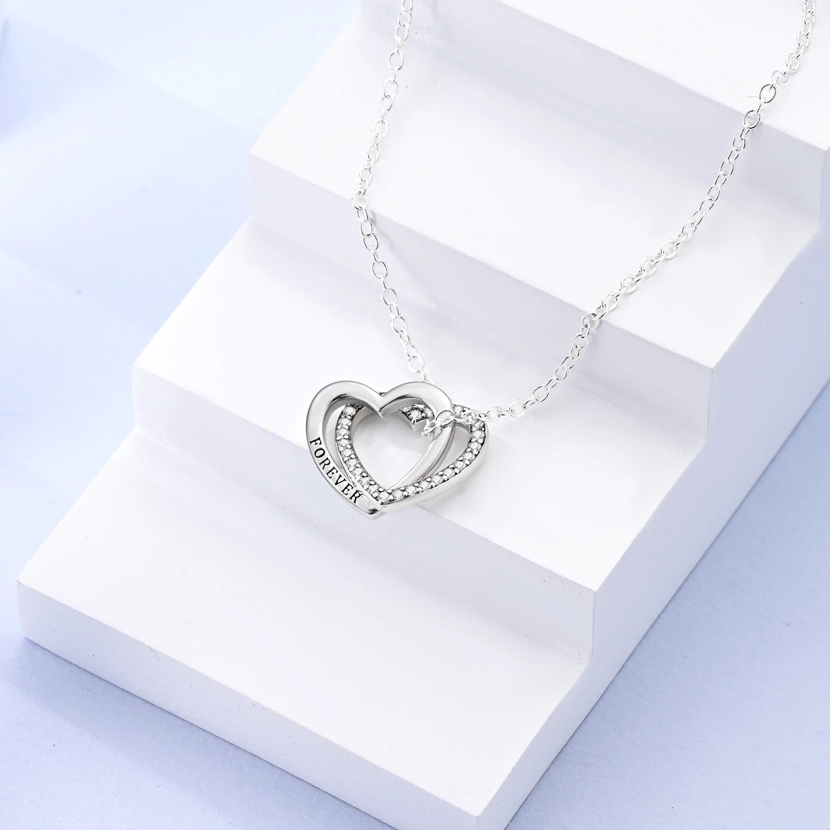 Original 925 Sterling Silver Necklace For Women Class Style Heart Shape Romantic Style High Quality Women Necklace Jewelry Gift