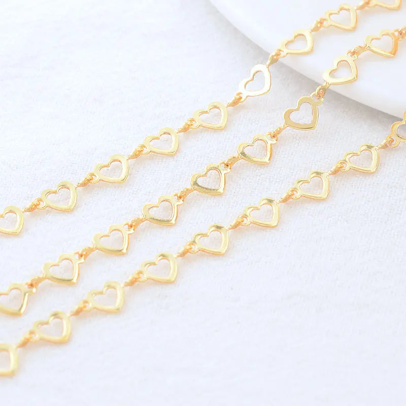 14K Gold Color Plated Brass Round Star Link Chains Necklace Chains High Quality Jewelry Accessories