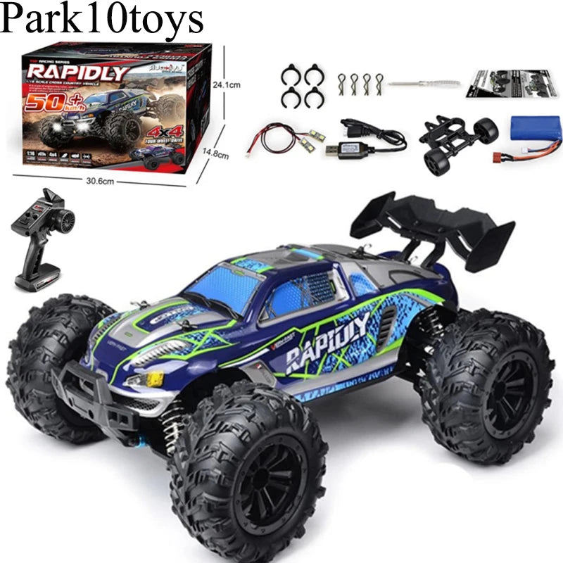 parkten RC Cars 2.4G 50 KM/H High Speed Racing With LED 4WD Drift Remote Control Off-Road 4x4 Truck Toys for Adults And Kids