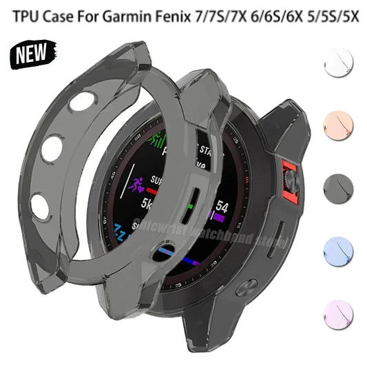 Soft TPU Case for Garmin Fenix 7 7S 7X Pro 6 6S 6X Pro 5 5S 5X Plus Transparent Protective Case for Garmin watch Slim Cover