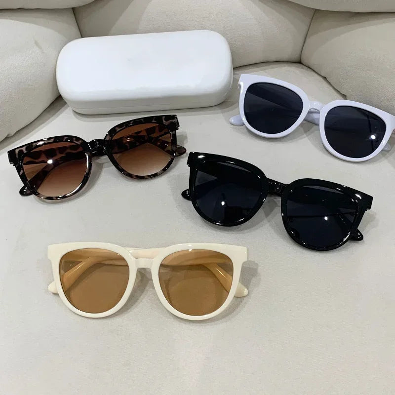 2024 Outdoor UV Resistant Shades UV400 Eyewear New Retro Round Sunglasses for Women Trendy Korean Small High-end Sunglasses