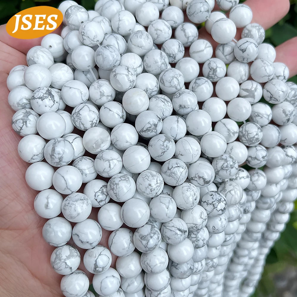 AA Natural White Howlite Turquoise Strand Loose Beads for Jewelry Making Bracelets Necklace DIY Beads Accessorries Wholesale