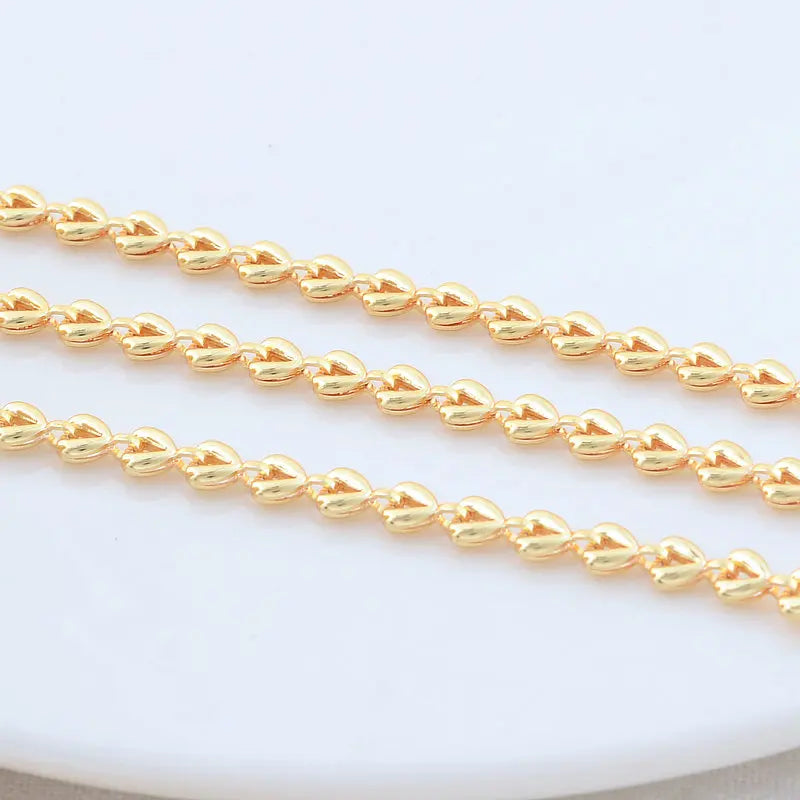 14K Gold Color Plated Brass Round Star Link Chains Necklace Chains High Quality Jewelry Accessories