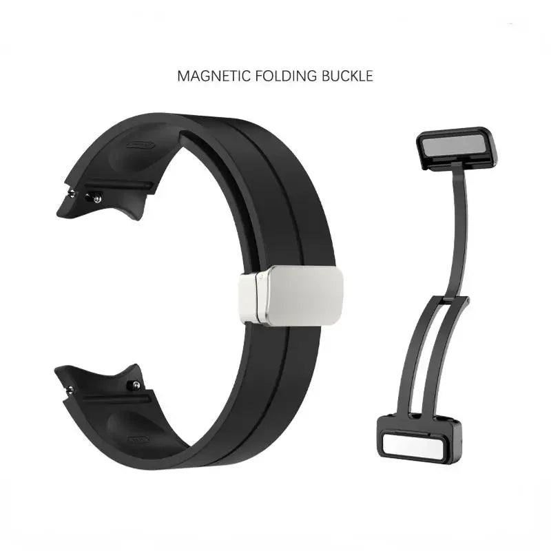 20mm Silicone Band For Samsung Galaxy Watch 6 Classic 47mm 43mm Pro 45mm Magnetic Buckle Bracelet Watch 4/5/6/7 44mm 40mm Correa