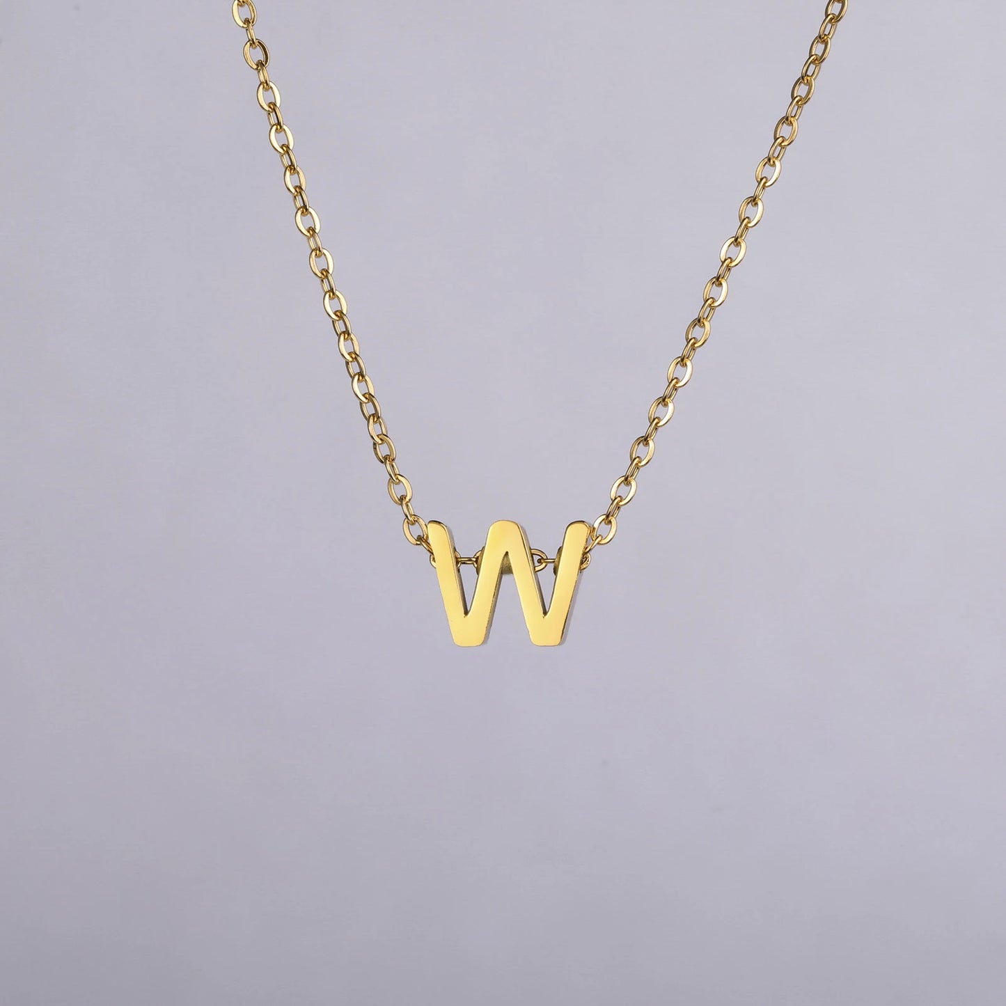 Unift Family Initial Name Necklaces Letter Alphabet M Pendant Stainless Steel Women Neck Chain Choker Trendy Minimalist Jewelry