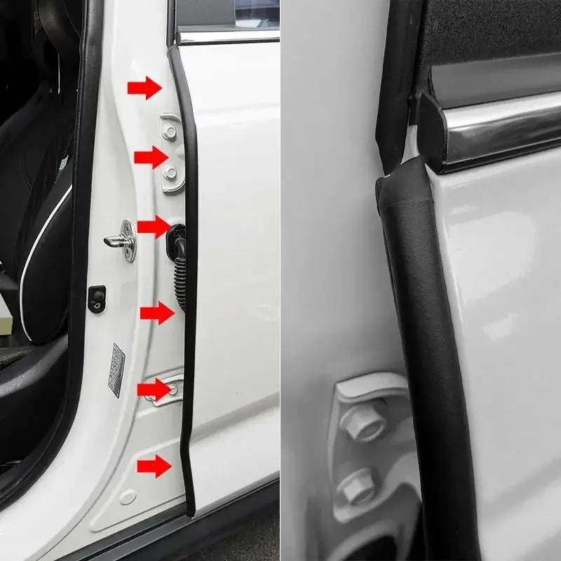 Car Door Edge Weatherstrip 2Pcs Car Seal Strips B Pillar Noise Windproof Protection Auto Sealant Accessories EPDM