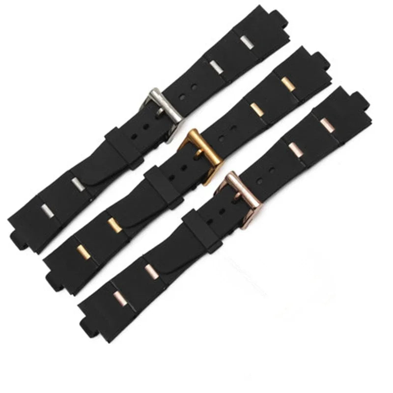 For Bvlgari Rubber Watch Strap 22mm 24mm Raised Mouth Black Silicone Watch Band Men and Women