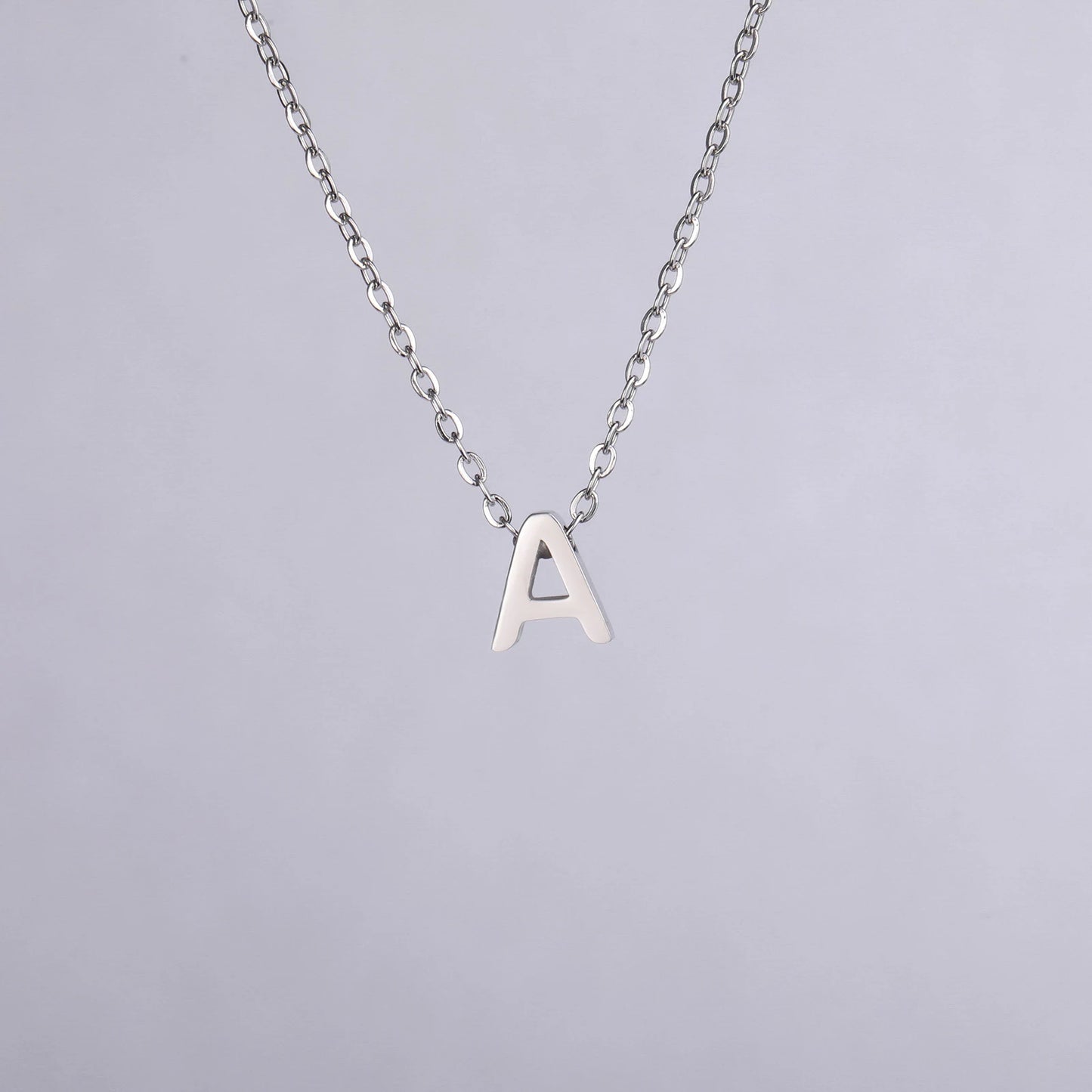 Unift Family Initial Name Necklaces Letter Alphabet M Pendant Stainless Steel Women Neck Chain Choker Trendy Minimalist Jewelry