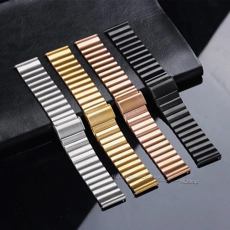 20mm 22mm Quick Release Stainless Steel Band for Huawei Metal Watch Strap for Samsung Black Silver Rose Gold Bands for Women Men