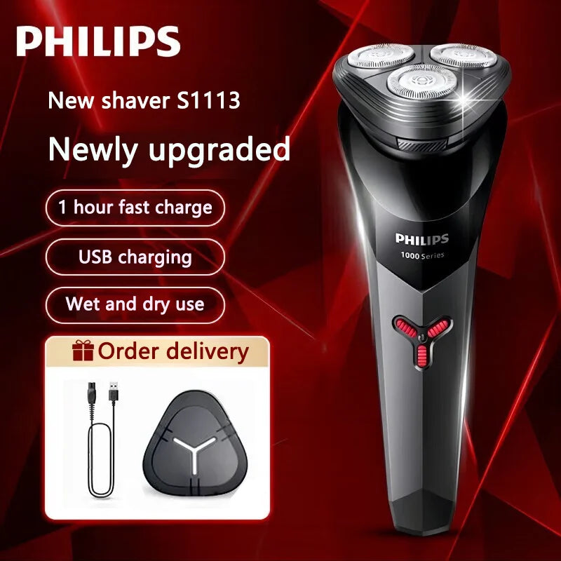 PHILIPS S1113 Best-selling Electric Shaver USB Interface Men Recommend Trend Portable Full-body Water-washed Razor